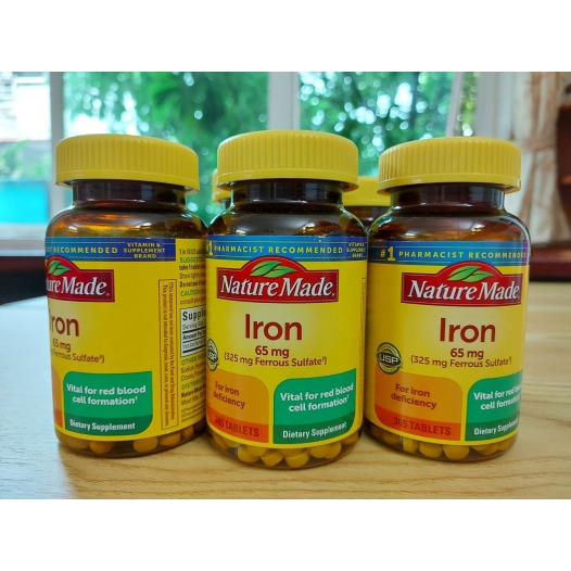 Viên uống bổ sung sắt Nature Made Iron 65mg