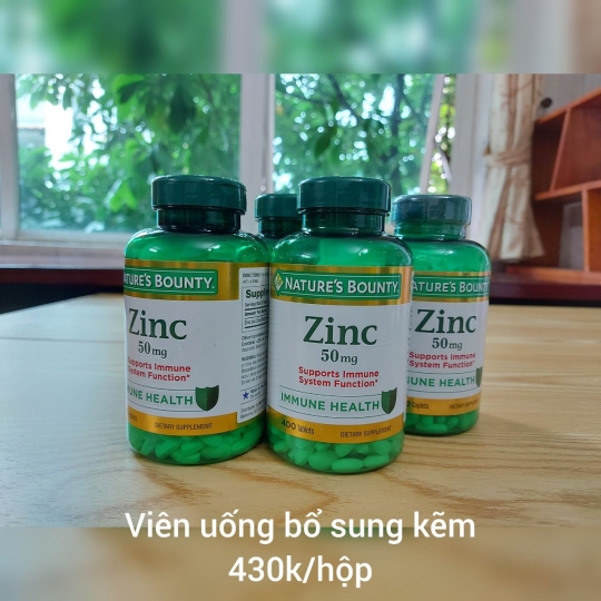 viên uống bổ sung kẽm Zinc 50mg Nature's Bounty